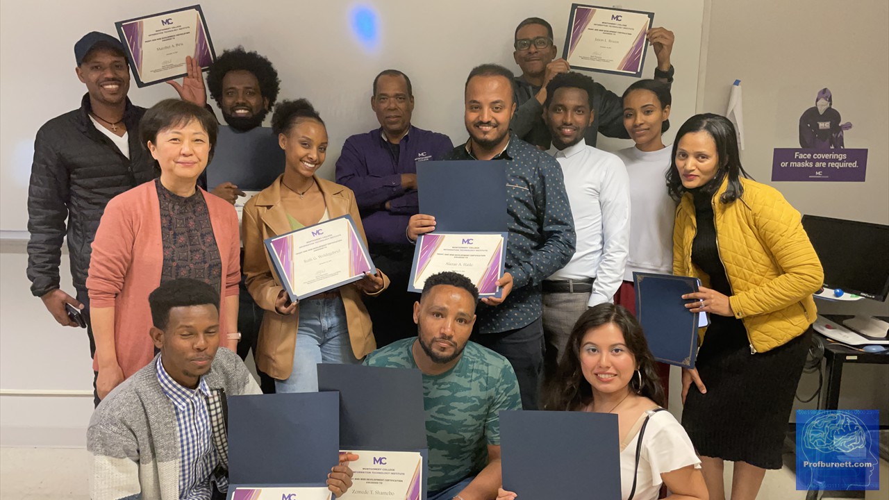 Montgomery College Front End Web Certified Graduates Fall 2023